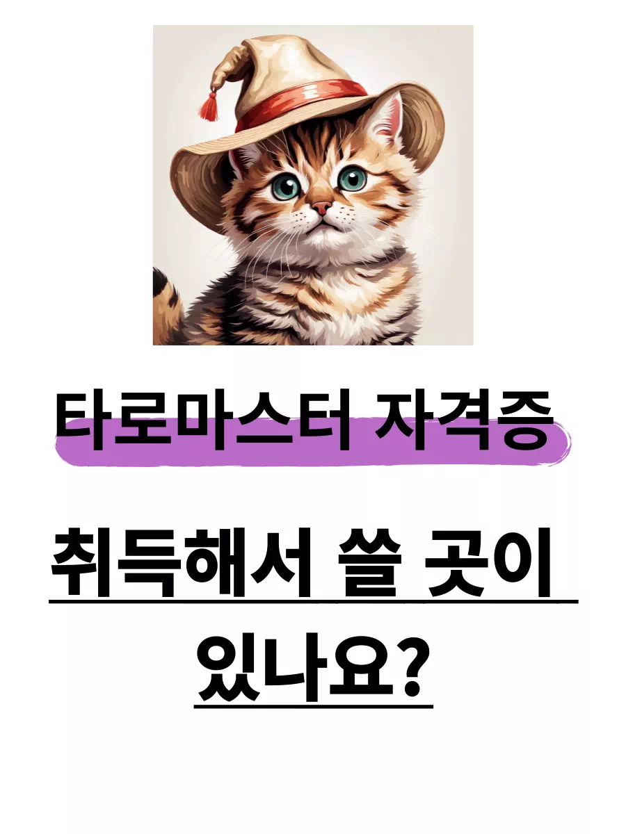 타로마스터 자격증 혹시 취득해서 쓸 곳이 있나요?